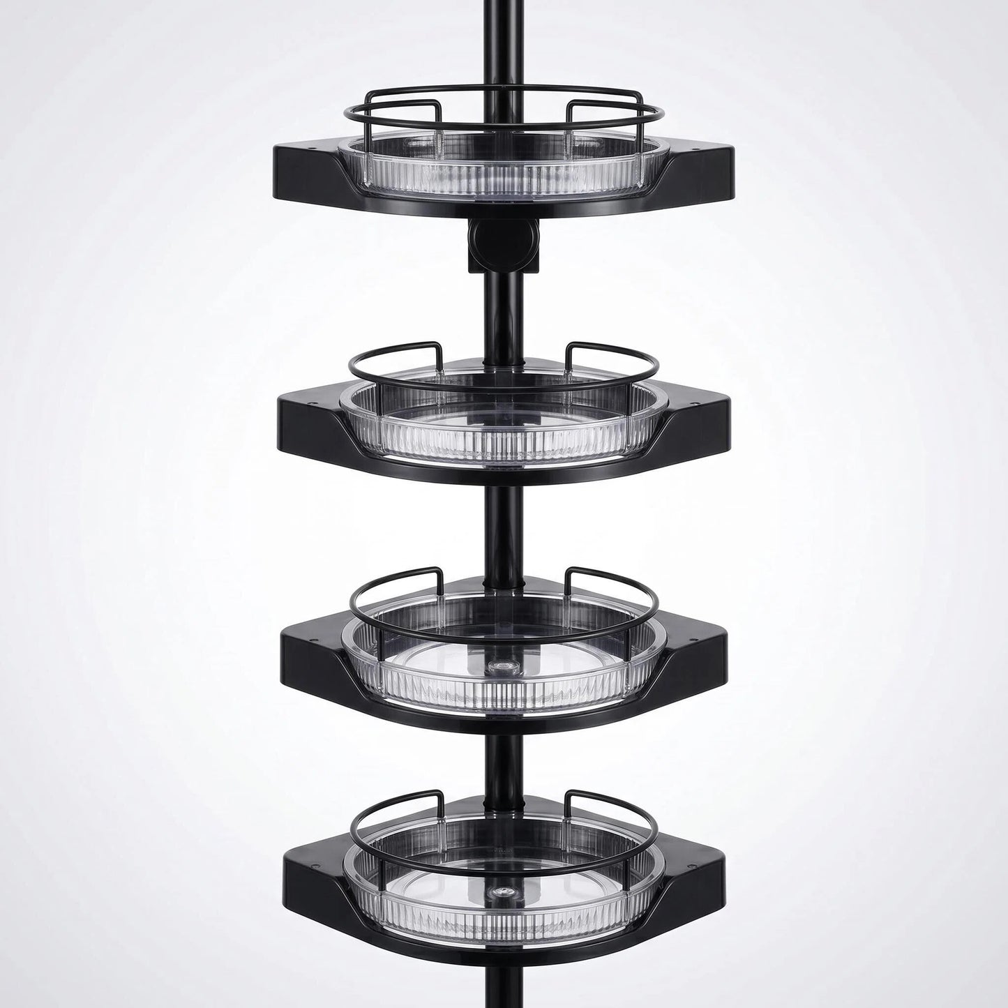 4-Tier Tension Corner Shower Caddy, Adjustable Pole Bathroom Storage Organizer