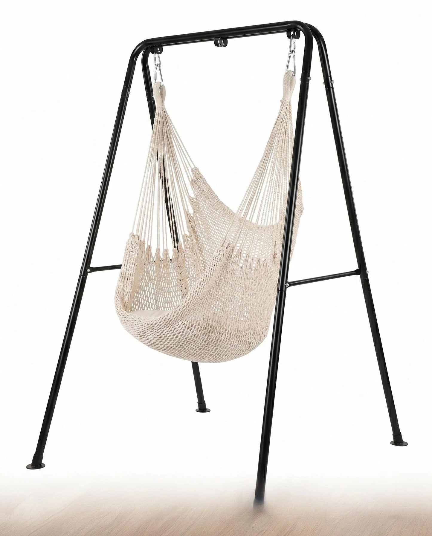 Freestanding Macrame Hammock Chair with Stand, Indoor/Outdoor Hanging Swing Chair