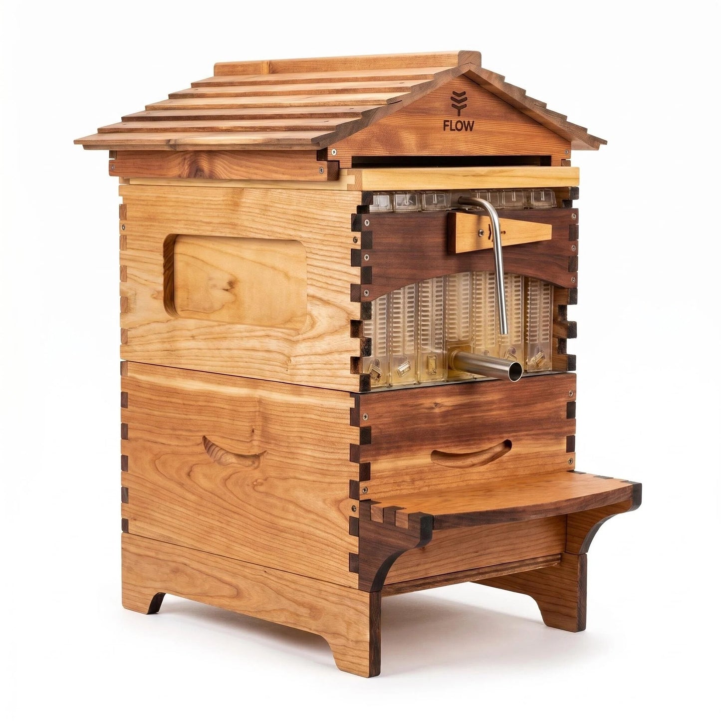 Pure Flow Wooden Beehive, Self-Harvest Honey Flow Hive Box for Backyard Beekeeping