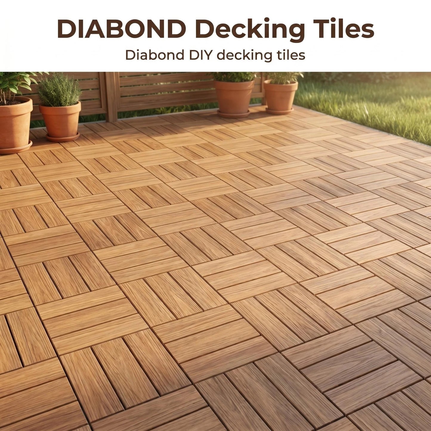 Interlocking Wood-Look Deck Tiles, Versatile Patio & Balcony Flooring Tiles for Outdoor Use