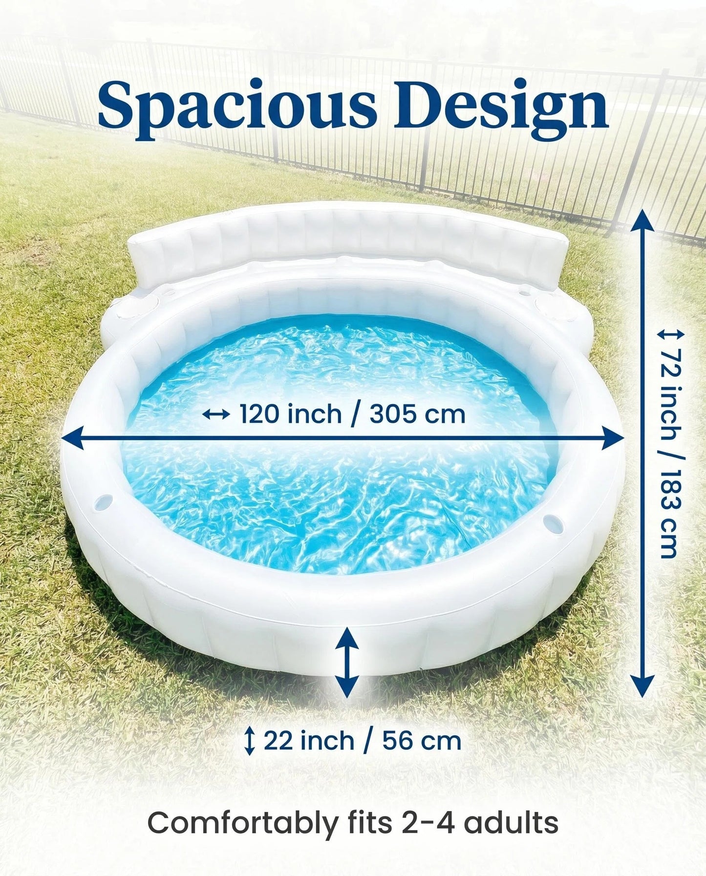 Weekend Vibe Inflatable Backyard Pool with Built-In Seats, Summer Family Relaxation Oasis
