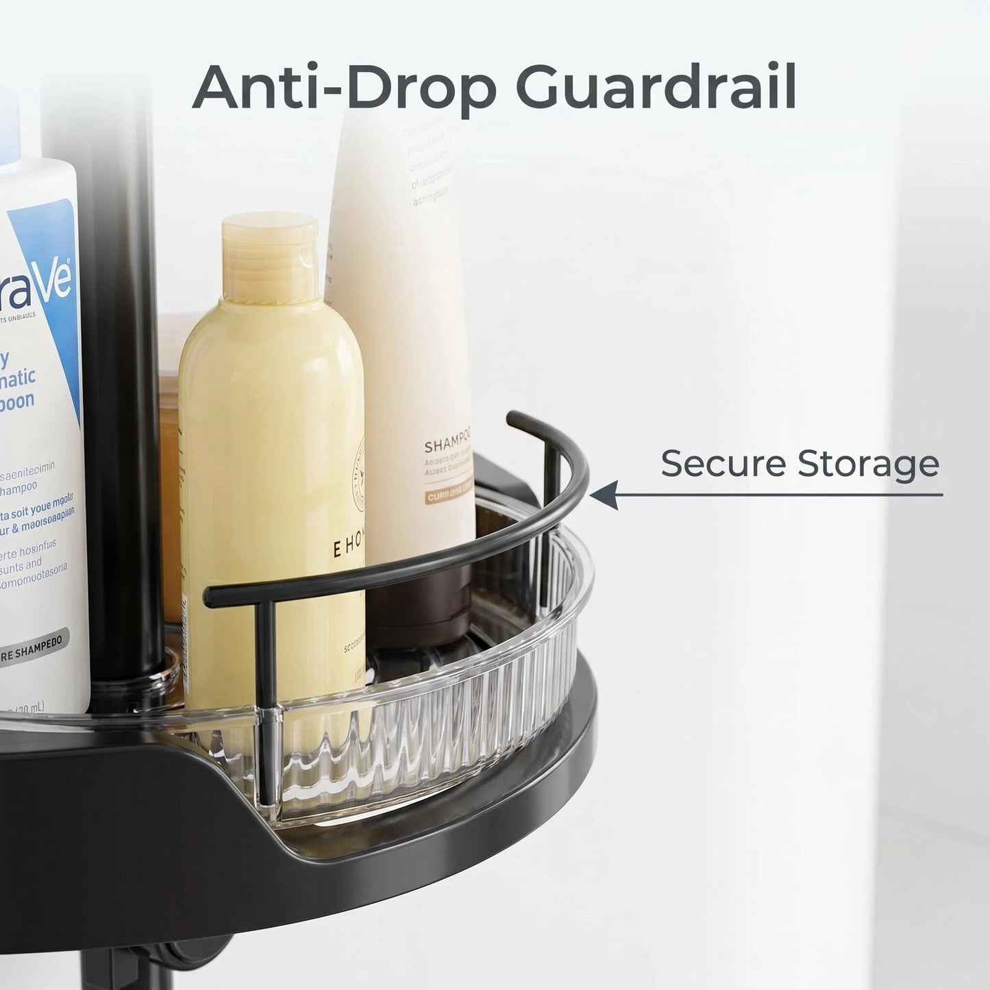 4-Tier Tension Corner Shower Caddy, Adjustable Pole Bathroom Storage Organizer
