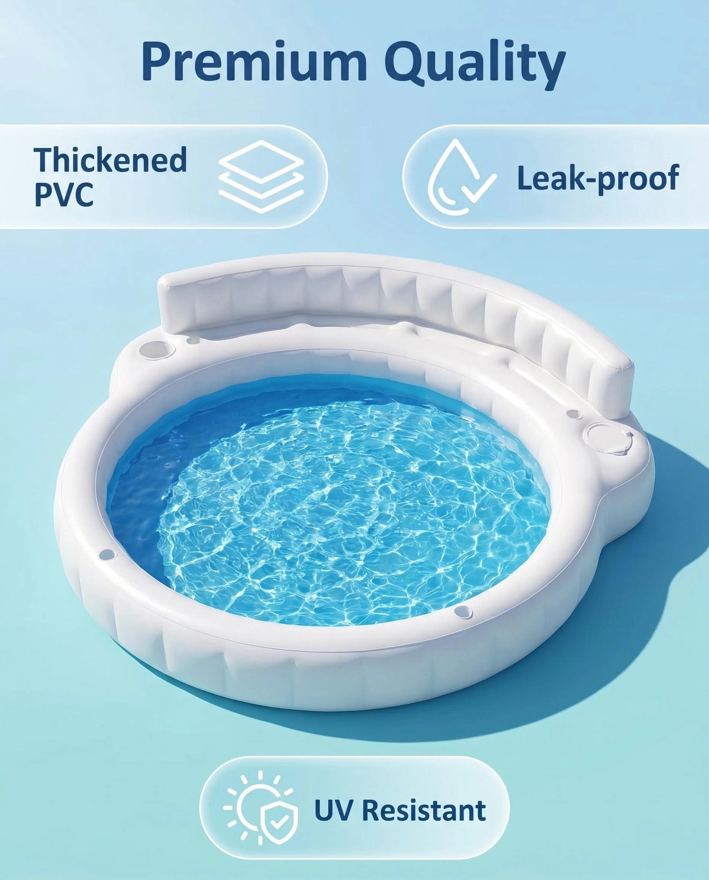 Weekend Vibe Inflatable Backyard Pool with Built-In Seats, Summer Family Relaxation Oasis