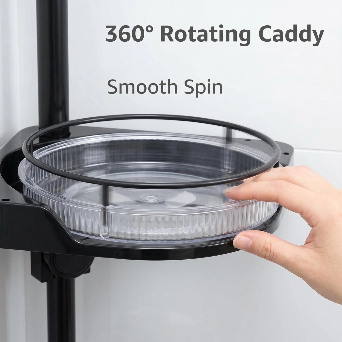 4-Tier Tension Corner Shower Caddy, Adjustable Pole Bathroom Storage Organizer