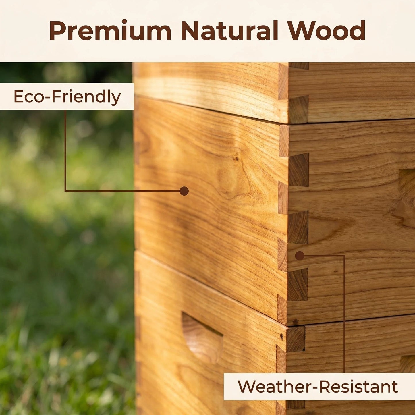 Pure Flow Wooden Beehive, Self-Harvest Honey Flow Hive Box for Backyard Beekeeping