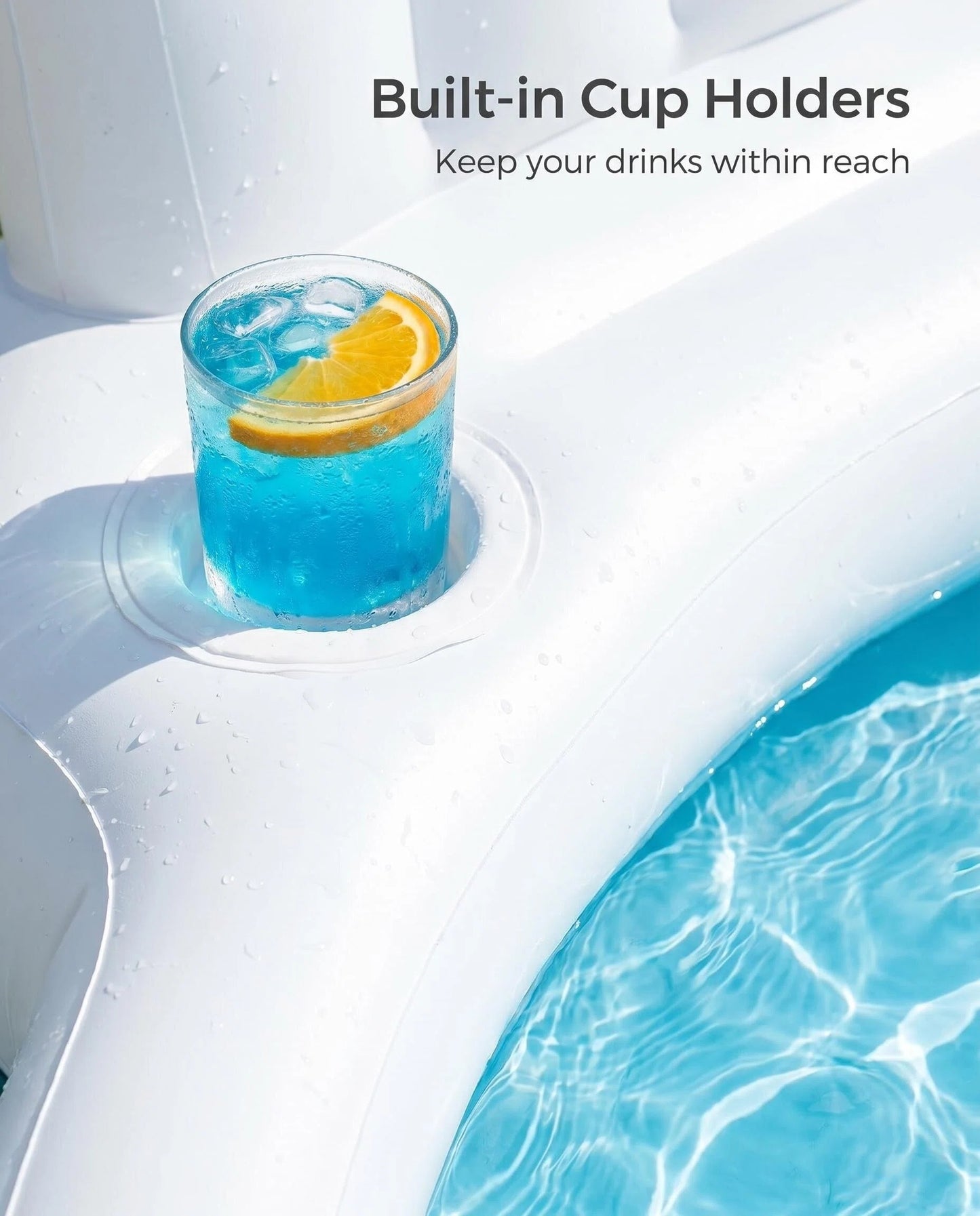 Weekend Vibe Inflatable Backyard Pool with Built-In Seats, Summer Family Relaxation Oasis